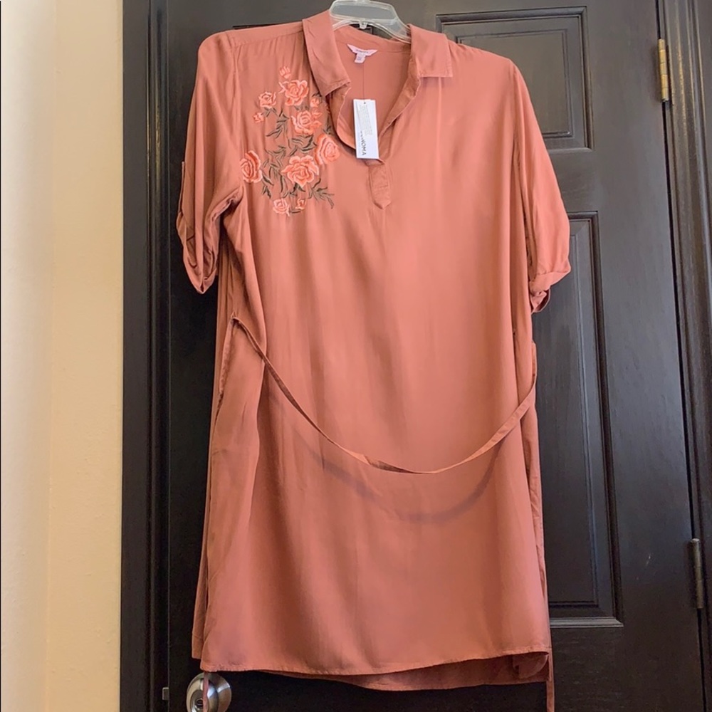 Sonoma Embroidered Popover Shirt Dress
